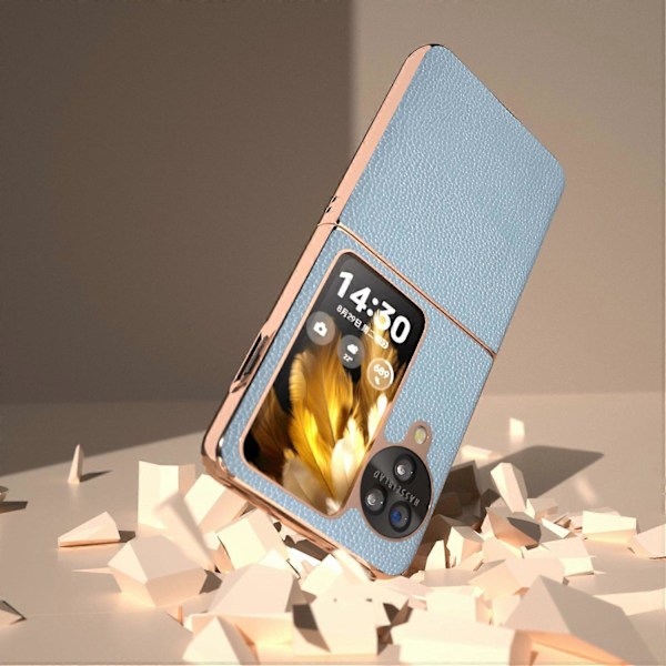 Ægte læderbelagt PC-telefoncover til Oppo Find N3 Flip 5G Multicolor Style A