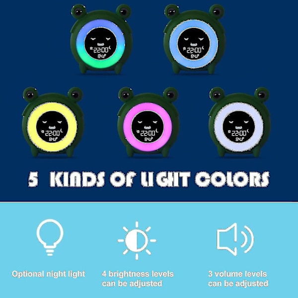 Wake Up Light Väckarklocka, Yi Sun Barn Sovträning Klocka Väckarklocka Nattljus För Barn Al