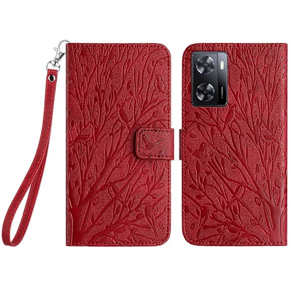 Til Oppo A57 4G Etui Ensfarvet Standpung Slankt Læder Telefoncover Multicolor Style B