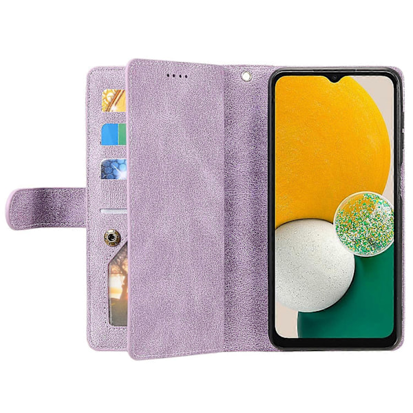 Samsung Galaxy A16 5G/A16 4G -kotelo PU-nahkainen puhelinkuori vetoketjullisella lompakolla ja 9 korttipaikalla Multicolor Style F