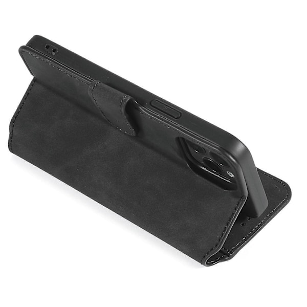 Lommebokstativdesign Retrostil Full Beskyttelse Lærdeksel med Stropp for iPhone 13 Pro 6.1 tommer Multicolor Style A