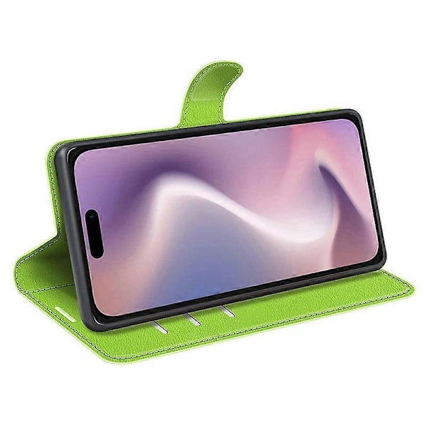 För iPhone 16 Fodral Plånbok Läder Telefonskal Litchi Textur Multicolor Style F