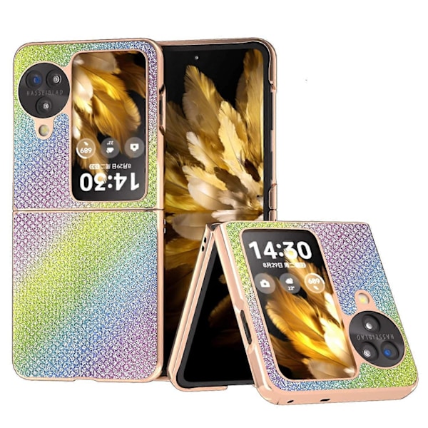 Til Oppo Find N3 Flip 5G Etui Rhinestone Tekstur Elektroplettering Telefoncover Multicolor Style A
