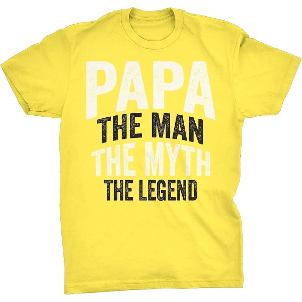 Papa Mies Myytti Legenda Paita - Graafinen Miesten T-paita Yellow 3XL
