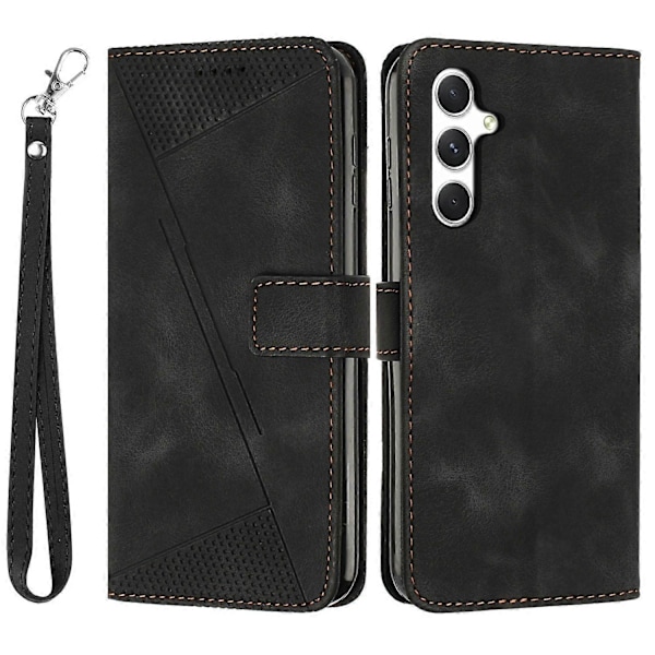 Taske etui til Samsung Galaxy A36 5G med trykt trekant læder telefoncover Multicolor Style E