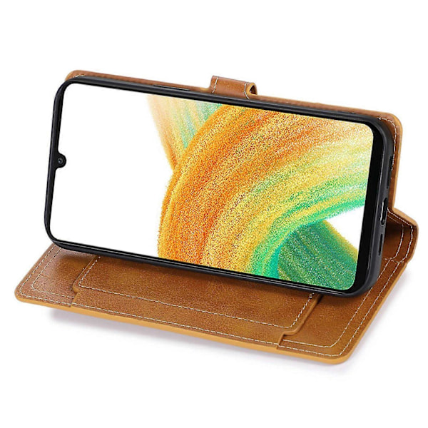 Læderetui med lynlås, pung og stativ til Samsung Galaxy A55 5G Multicolor Style B