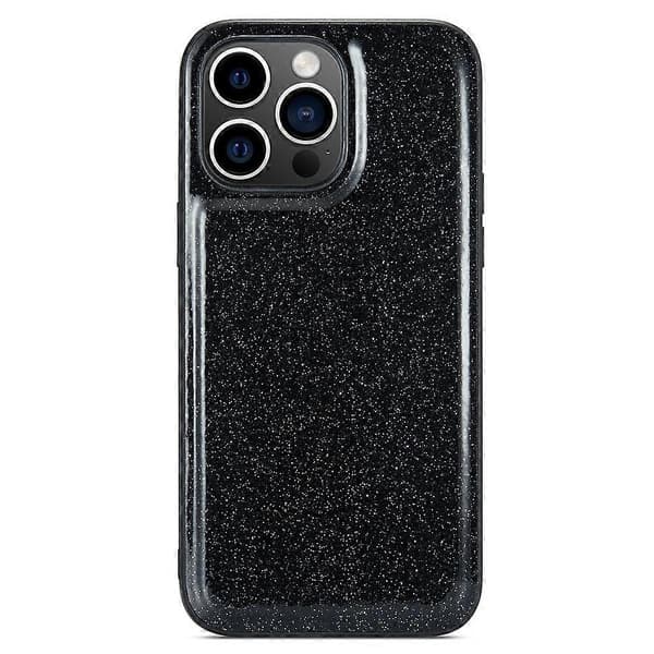 Glitter PU læderbelagt PC+TPU Drop-proof telefoncover til iPhone 13 Pro Multicolor Style A