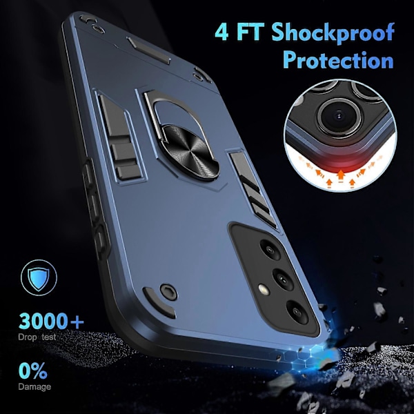För Samsung Galaxy A05s 4G Mobilskal PC+TPU Skydd Roterande Ställ Multicolor Style C