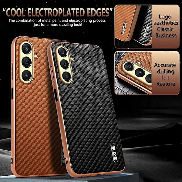 AZNS Samsung Galaxy A26 5G -kotelo, galvanointi, hiilikuitukuvio, PU+TPU-puhelinkuori Multicolor Style D