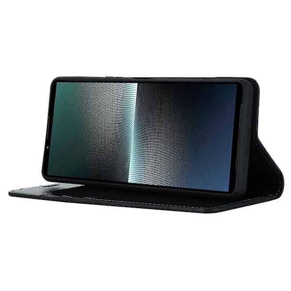 Til Sony Xperia 1 V Stand Flip Wallet Ægte Koskind Læder Cover Telefon Etui Multicolor Style A
