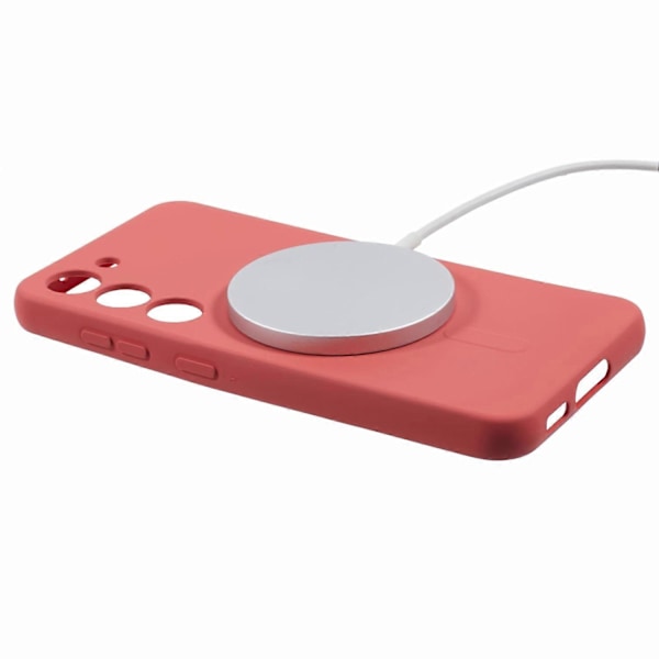 För Samsung Galaxy S23 Skal Stöttåligt TPU Telefonskal Kompatibelt med MagSafe - Svart Multicolor Camellia Red