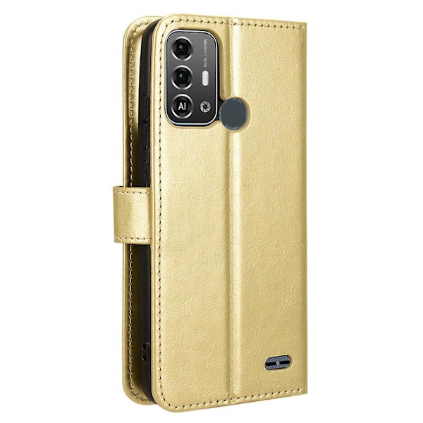 För Zte Blade A53 Pro Case Läder Cover Med Plånboksställ Gold
