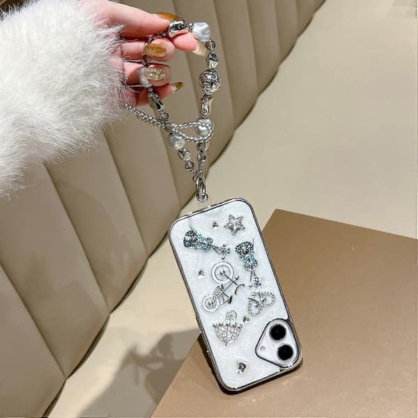 Deksel til iPhone 16 Gitar Sykkel 3D Epoxy Design Telefon Bakdeksel med Stropp