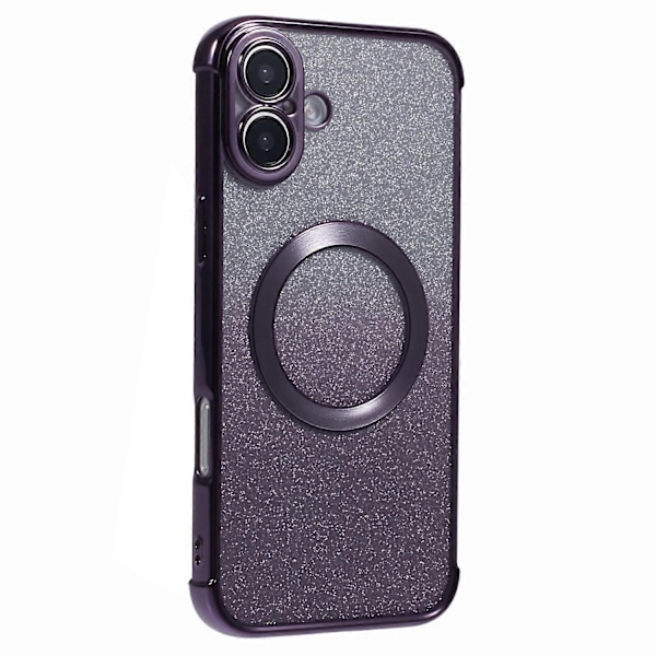 iPhone 16 Plus -kotelo, yhteensopiva MagSafe-sähköpinnoituksen kanssa TPU Gradient Glitter -puhelinkuori Multicolor Style D