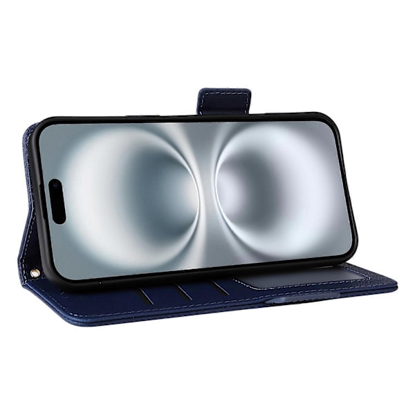 Læder Flip Telefon Cover med Litchi Tekstur til iPhone 16 Plus Multicolor Style A