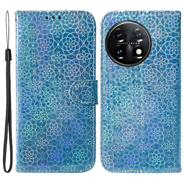 För OnePlus 11 5G Mobilskal Bländande Blommönster Plånboksställ PU Läder Mobilfodral Multicolor Style E