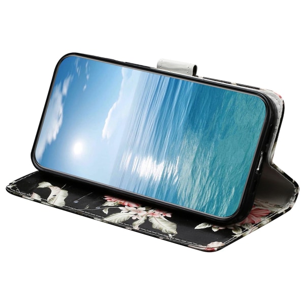 För Iphone 15 Pro Plånboksställ Pu Läder Phone case Mönster Utskrift Anti-dropp cover Azalea