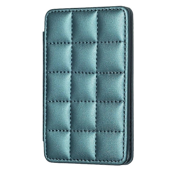 BFK01 3D-ruudukkokuvioinen puhelimen takakorttikotelo, itseliimautuva PU-nahkainen korttilaukku- Multicolor Green