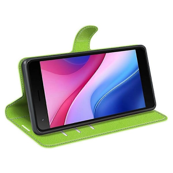För ZTE Blade A35 Lite Fodral Litchi Textur Stötsäkert Läder Plånbok Telefonfodral- Multicolor Green