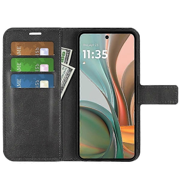 Til Motorola Moto G75 5G Stand Case Anti-Scratch Kalvetekstur Læder Telefon Cover Multicolor Style B