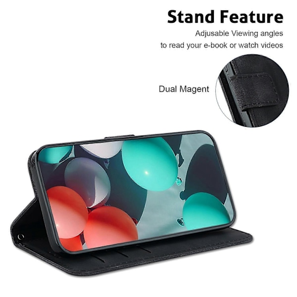 Stativdeksel til Xiaomi Redmi Note 14 5G med 7-formet mønster i preget skinn Multicolor Style F