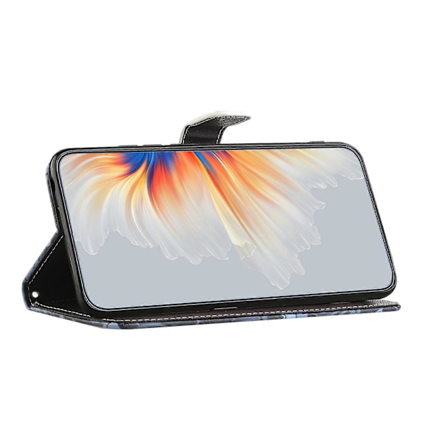 För Xiaomi Redmi Note 13 Pro 5G/Poco X6 5G Mobilskal 3D Mönster Läder Plånboksfodral Multicolor Snow Wolf