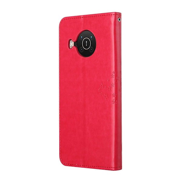 Wallet Design Læder Stand Telefon Cover Etui med Ugle Træ Mønster Prægning til Nokia X10/X20