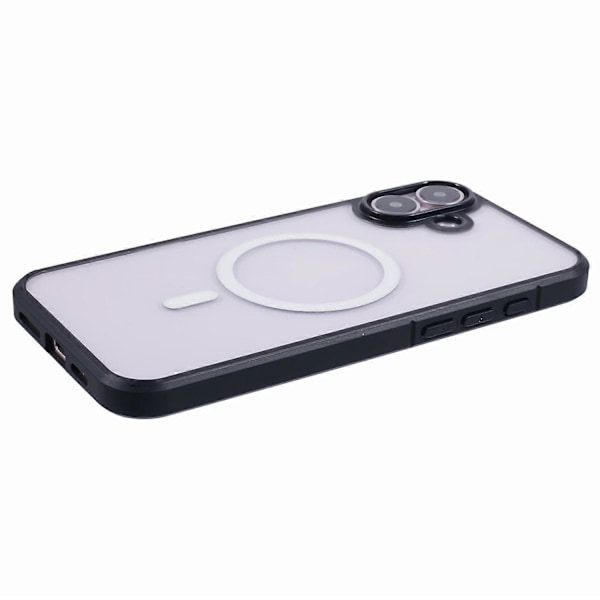 X-LEVEL Crystal Clear Series Skal för iPhone 16 Plus TPU+PC Telefonskal Kompatibelt med MagSafe - Grå Multicolor Black