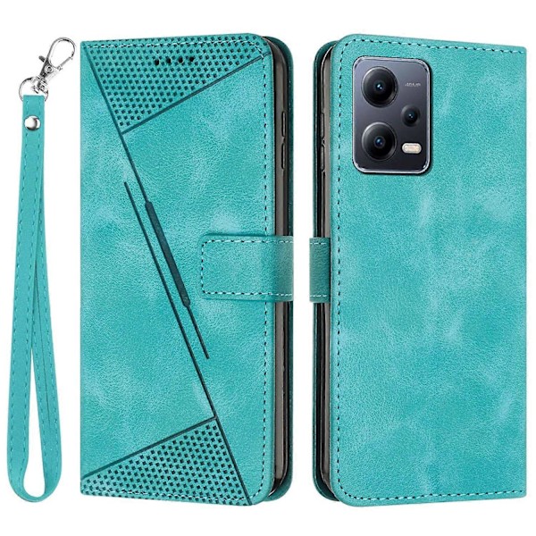 Telefoncover til Xiaomi Redmi Note 12 Pro+ 5G, PU Læder Trekant Præget Wallet Stand Cover Multicolor Style E