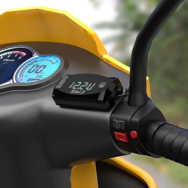 3 I 1 Motorcykel Elektronisk Ur Termometer Voltmeter 12v Ip67 Vandtæt Støvtæt Led Ur Digital Display