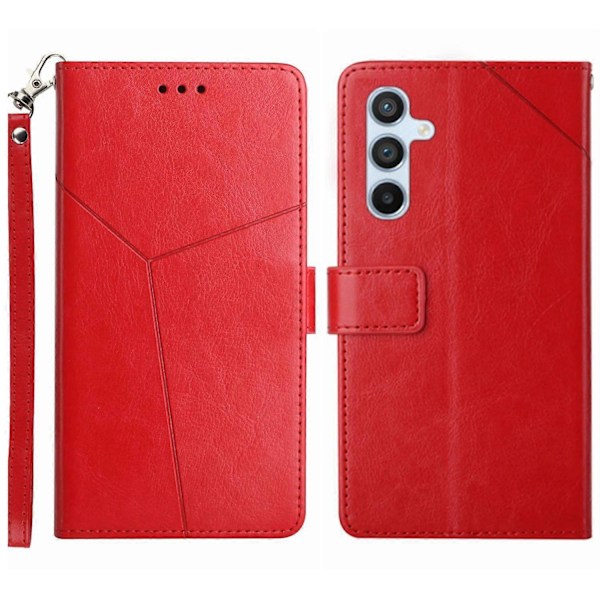 Til Samsung Galaxy A05s 4G Etui PU Læder Y-formet Linje Præget Wallet Telefon Cover Multicolor Style E