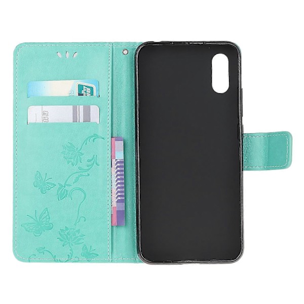 Præget Sommerfugl Blomst Læder Wallet Stand Telefon Cover til Samsung Galaxy Xcover 5 Multicolor Style E