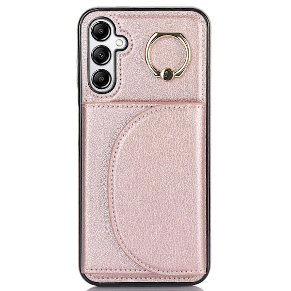 Samsung Galaxy A54 5G -puhelimen suojakuori, jossa on sormuspidike, korttipaikat ja PU-nahkainen takakansi Multicolor Rose Gold