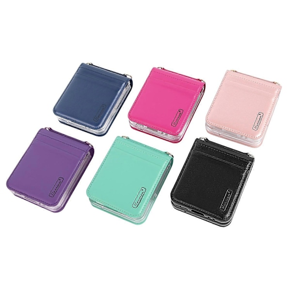 HANMAN Telefoncover med kortholder til Samsung Galaxy Z Flip5 5G, læderbelagt PC-cover Multicolor Style F