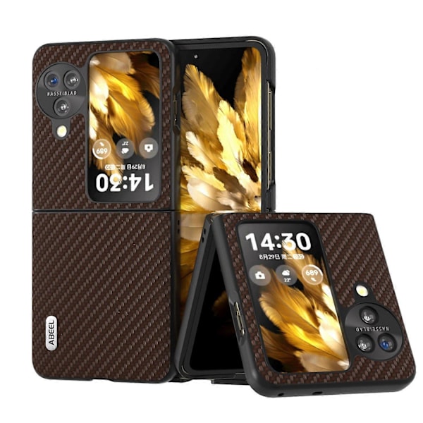 Oppo Find N3 Flip 5G PU-nahkapäällysteinen PC-kotelo hiilikuitukuvioinen suojapuhelinkotelo Multicolor Style F