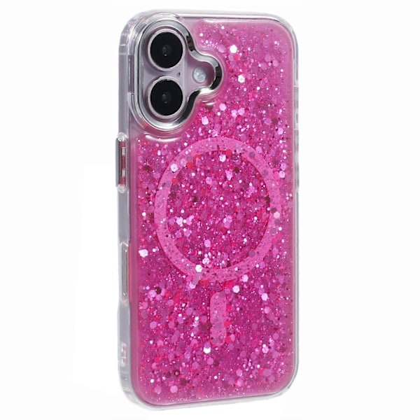 Deksel til iPhone 16, kompatibelt med MagSafe, glitterpaljetter, epoksy TPU+akryl telefondeksel Multicolor Style A