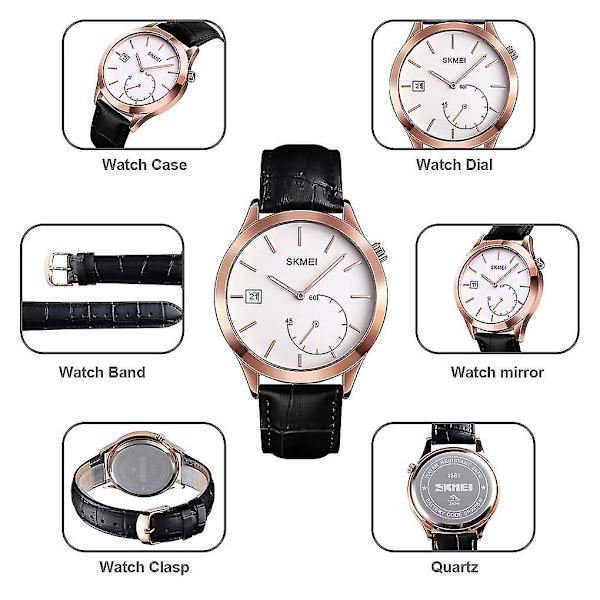 Skmei 1581 Fritid utomhussport Quartz Watch Rose Gold Coffee