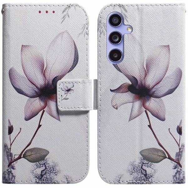Til Samsung Galaxy A35 5G Etui Mønsterprint Læder Telefon Cover Multicolor Pink Flower