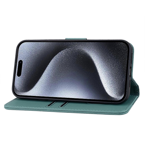 För iPhone 15 Pro Skal PU Läder Präglat Ställ Plånbok Telefonfodral Multicolor Style E