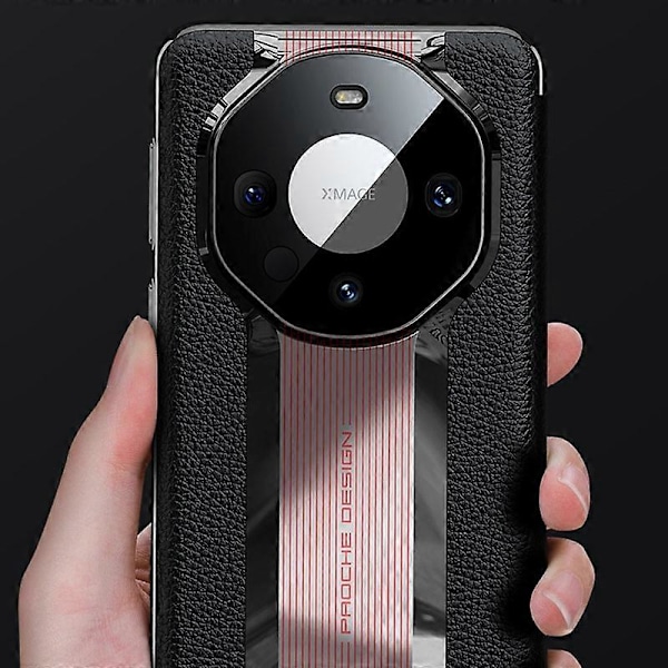 Fönsterfodral för Huawei Mate 60 Äkta Läder Auto Vakna/Sov Telefonfodral Multicolor Style A