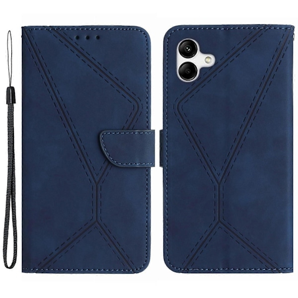 Til Samsung Galaxy A05 4G Etui PU Læder Præget Linje Telefon Stand Cover Multicolor Style B