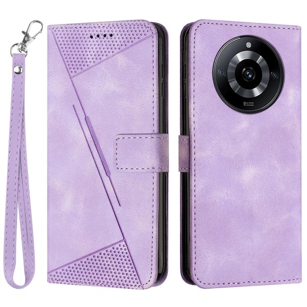 Cover för Realme 11 Pro 5g/11 Pro+ 5g, Imprint Plånbok Vikbart ställ Phone case med rem Purple
