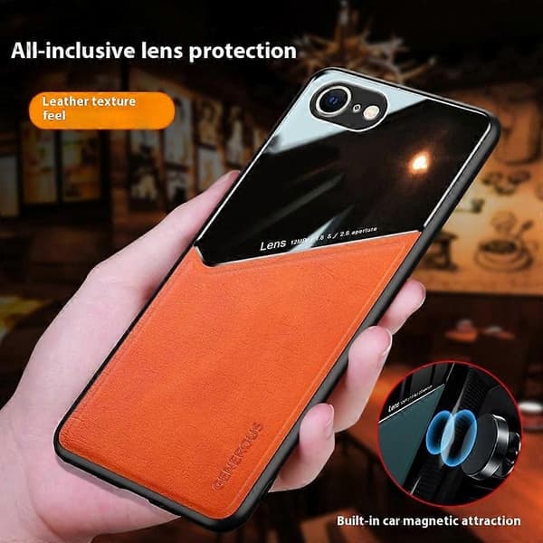 Læderbelagt PC+TPU telefoncover til iPhone 16e Multicolor Blue