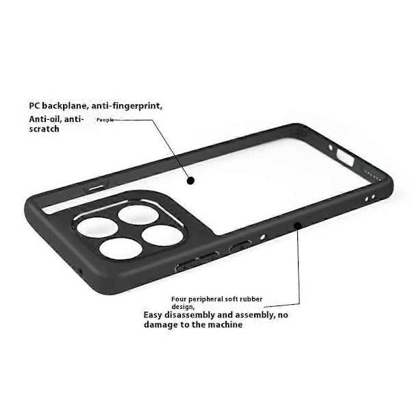 Stöttåligt skal för Motorola Edge 60 Pro 5G, PC+TPU, genomskinligt baksidesskydd