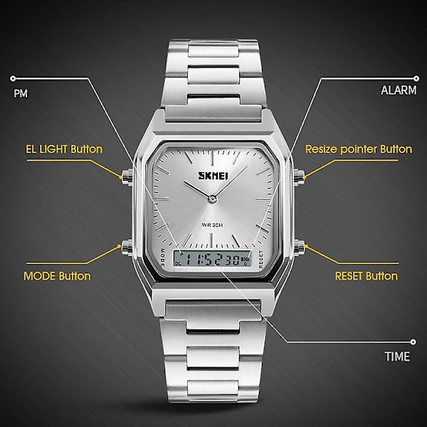 Skmei 1220 multifunktionell utomhus vattentät watch Silver