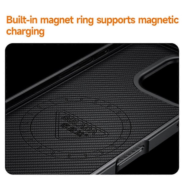 SULADA Skal för iPhone 16 Kompatibelt med MagSafe Metalllinsram PU+TPU Telefonskydd Multicolor Style C