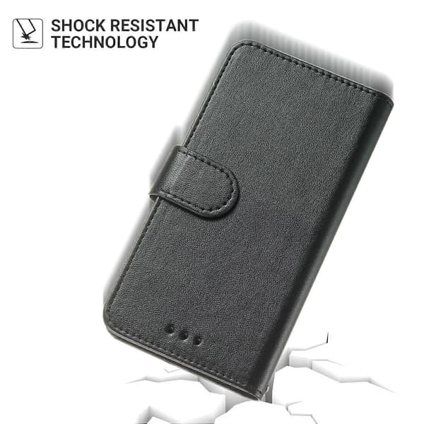 For iPhone 15 Anti-fall Solid Farge PU Lær Lommebok Deksel Sammenleggbart Stativ Telefonveske Multicolor Style A