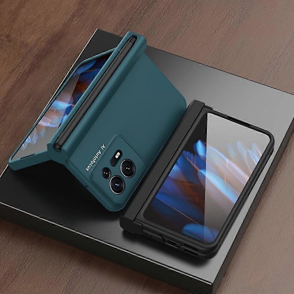 Kova PC-puhelinkotelo Oppo Find N2 5G:lle, kynäpaikka magneettisella saranasuojuksella ja karkaistulla lasikalvolla Multicolor Style C