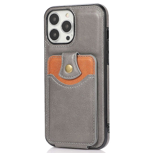 För iPhone 15 Pro Ställ Vertikalt Flip Fodral PU Läder+TPU Telefonskal Multicolor Style C