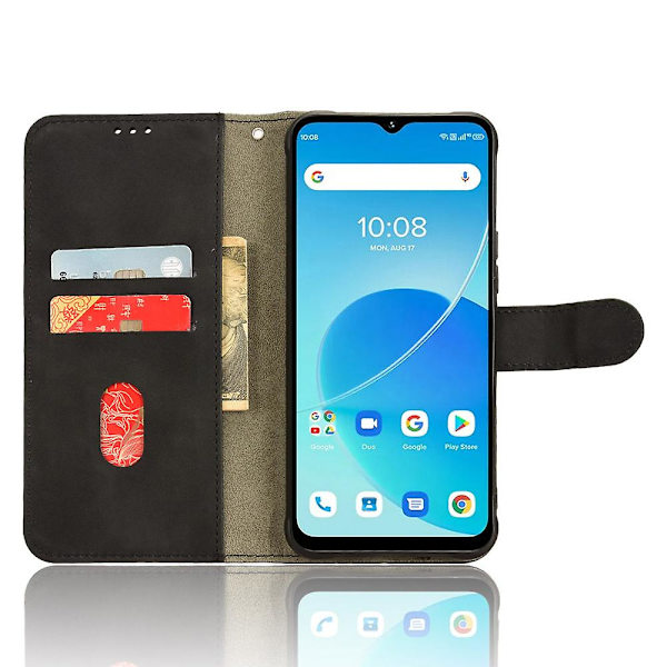 För Umidigi G5 Mecha Case Pu Läder anti-scratch Telefonskydd med plånbok och stativ Black